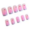 Nail Art Sweet Valentine'S Day Glitter French Pink Gradual Change Love Rectangular Wearing Nail Piece