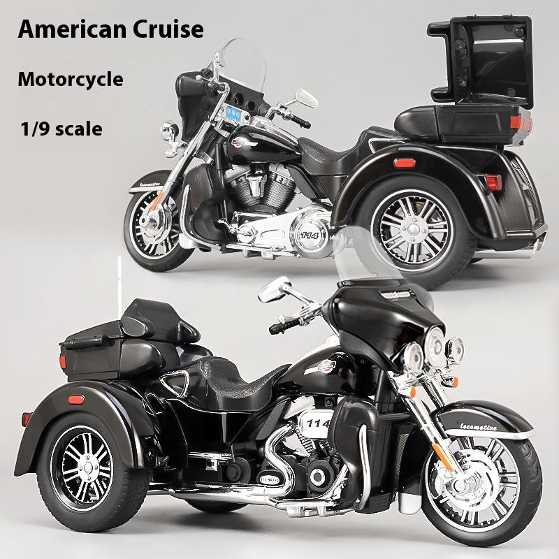 1/9 Scale Harley Davidson TRI GLIDE ULTRA Luxury Tricycle Alloy Diecast Model Motorcycle  Sound & Light  Holiday Gifts for Boyfriend