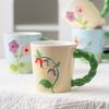 Hand-painted Tulip Flower Ceramic Mug Coffee Cup  and Tea Cup
