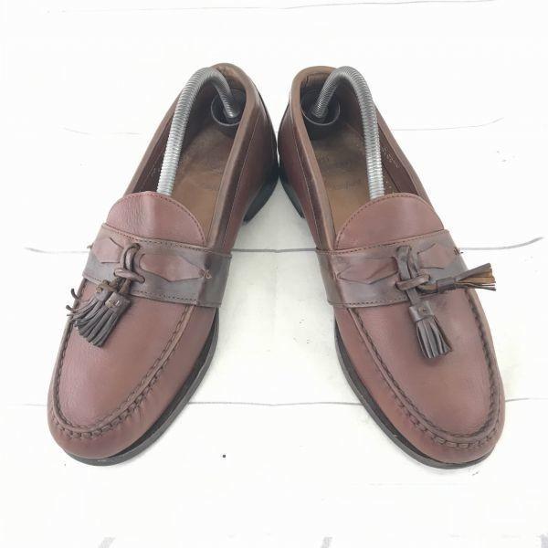 Vintage 80s-90s / Made In USA / Allen Edmonds “Ashford” Leather Tassel Loafers Brown /10D / 27.5cm/(USED)