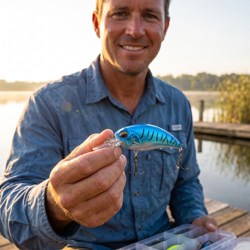 Body Floating Crankbait with Rattle Beads and Treble Hooks, Long Fishing