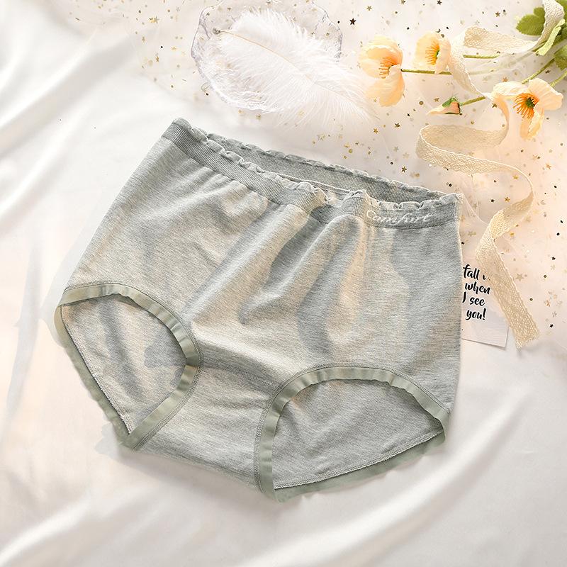 Plus Size Ladies Spring and Autumn Cotton Soft Mid  High Waisted Briefs