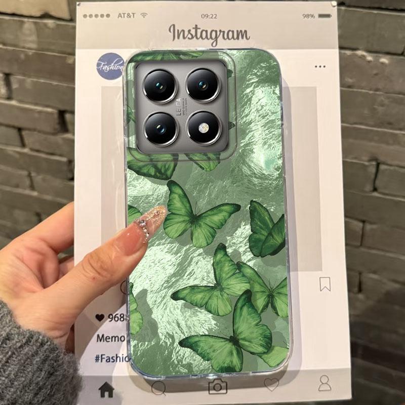 Luxury Butterfly Shadow Phone Case For Xiaomi 14T 13T Pro 14Tpro 11 Lite 5G NE Silicone Shockproof Girls Women Fundas Cover