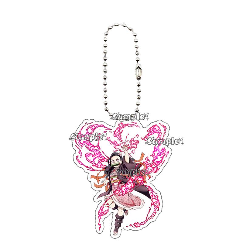 Anime Fashion Kamado Nezuko Cartoon Acrylic Keychain Pendant Charm Bag 5cm Jewelry Accessories Key Ring Gifts Toys for Friends
