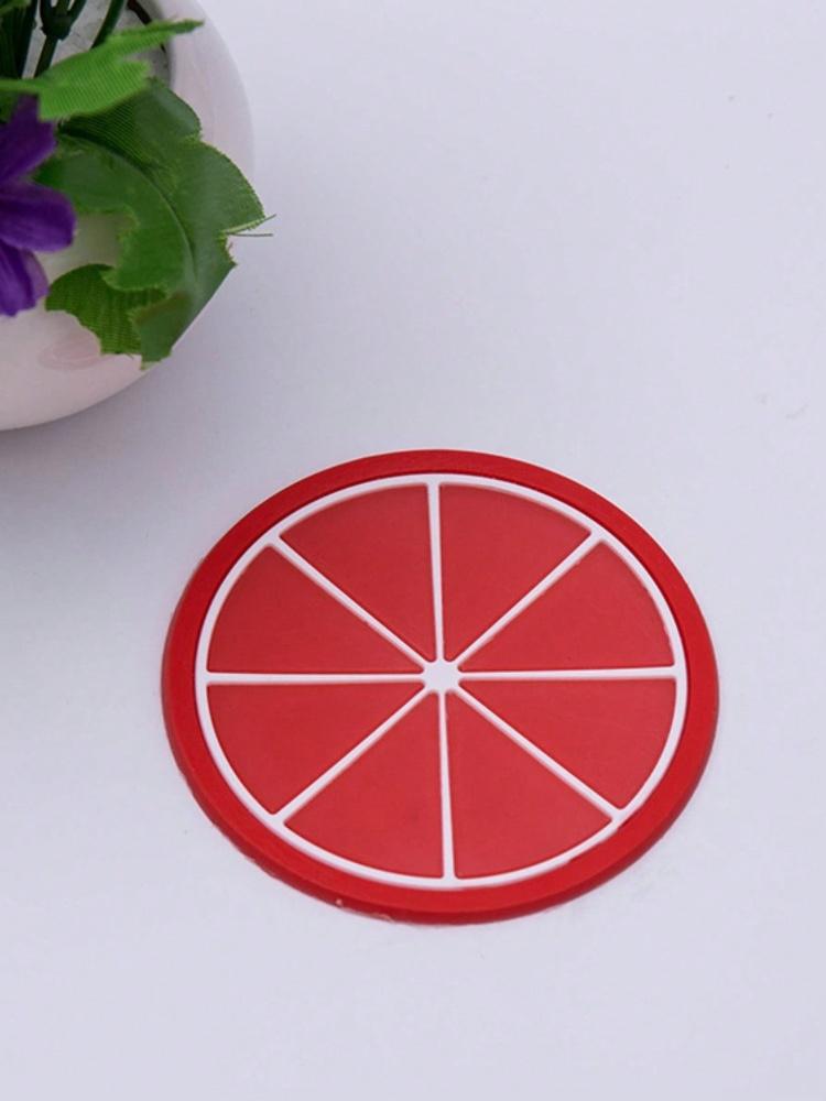 7pcs Fruit Cup Mat, Silicone Cup Mat Table Cup Coaster, Creative Fruit Pattern Coaster Home Decoration Heat-Resistant Tea Cup Ma