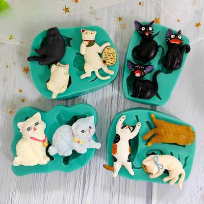 Moule en silicone en forme de chat mignon, pour biscuits au chocolat, desserts, puddings, pâtisseries, fondants, ustensiles de cuisson