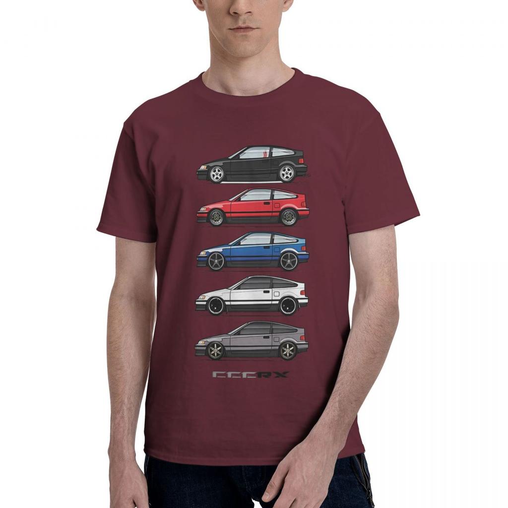 Fünf Generationen CRX Auto 100% Baumwolle Lässig Atmungsaktiv Bequem Anime Kurzarm T-Shirt Lustige Geschenke