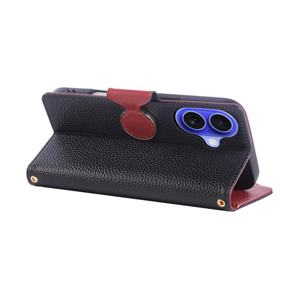 For iPhone 17 Case Zipper Wallet Leather Phone Cover with Wrist Strap