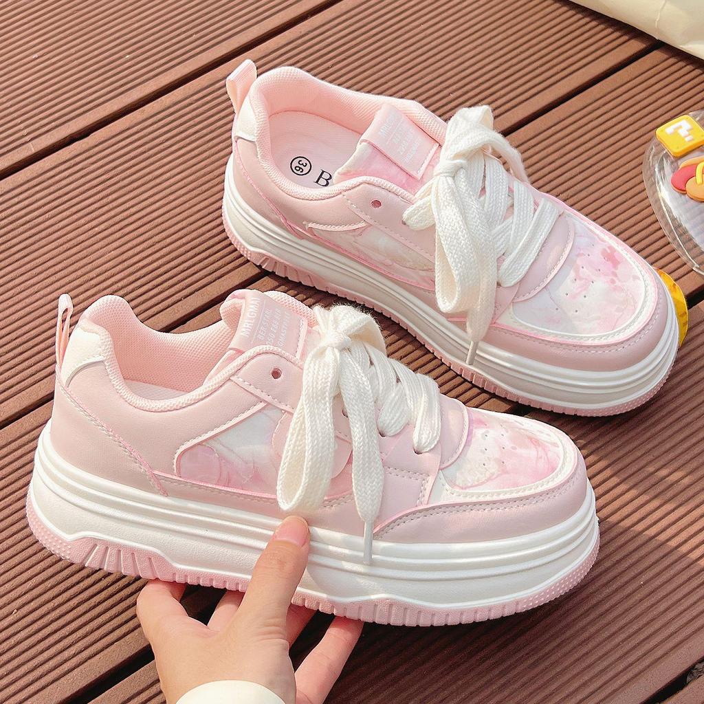 Pink Women's Summer 2025 Loafers: Versatile Thick Sole Casual Shoes (BEBE1629)