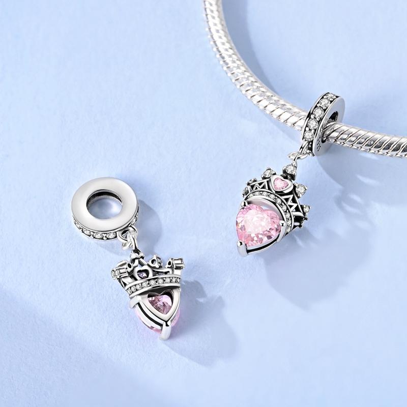 Original Copper Charms Bead Colorful Inlaid Zirconium Family Dangle Fit Bracelet Diy Jewelry Marking Lover Gifts