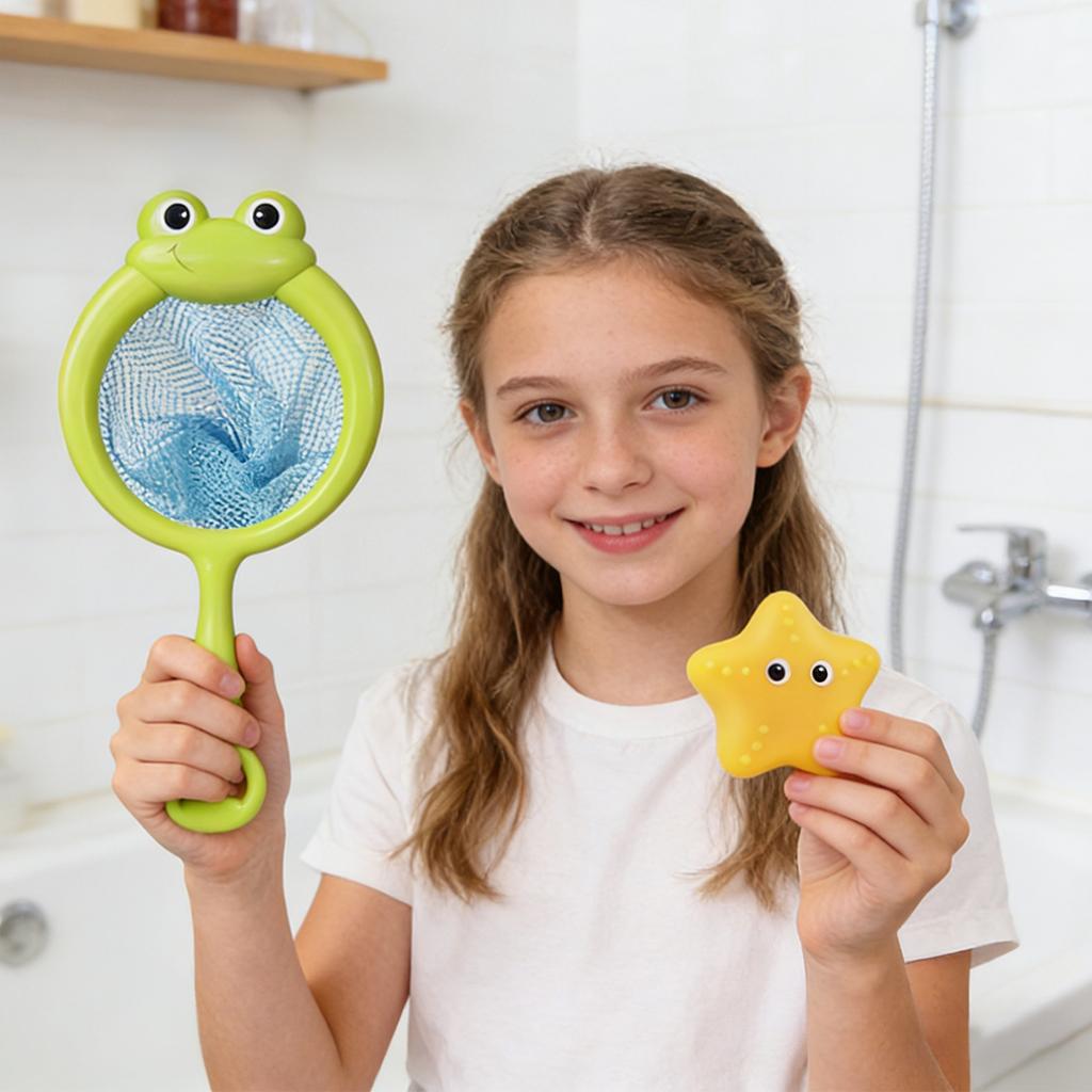 Baby Bath Toys Creative Spray Water Shower Toys Kids Sharks Fishing Net Set Toys Bath Gift