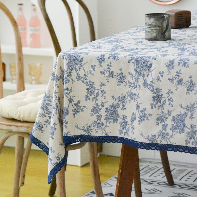

and White Tablecloth Minimalist Fresh Classical Accessible Luxury Cotton Linen Fabric Dining Table and Tea Table in Living Room Cover Cloth For Home Image color 60 * 60cm