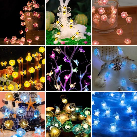 LED String Light Butterfly Bee Flower Sea Animals Fairy Lights Solar-Powered Waterproof Decorative