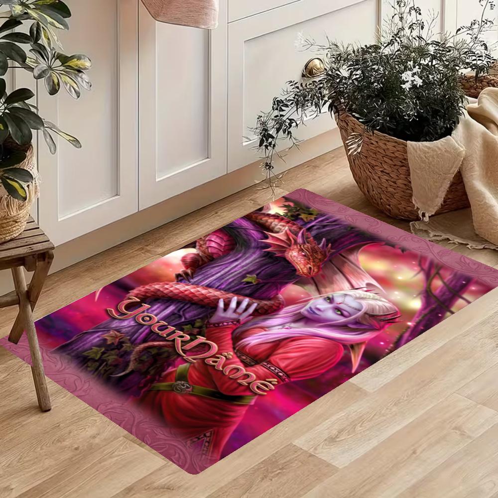 Gothic Illustrations Customize Your Name Kitchen Rug Runner Rug Laundry Mat Hallway Entryway The Best Gift Choice