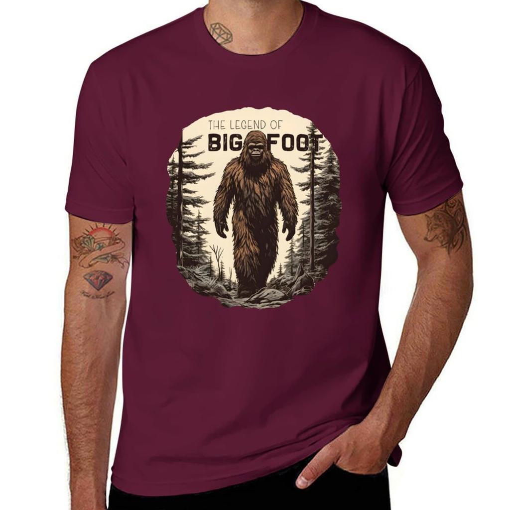 Bigfoot Legendary Creature of Washington State Tshirt Aesthetic Clothing Plain Mens Cotton T Shirts