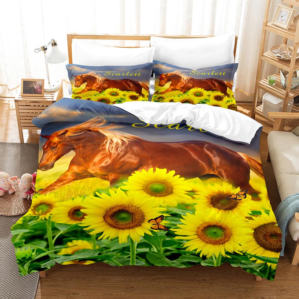 Modedrucktechnologie, 3D-Digitaldruck, Bettwäsche, Bettbezüge, Kissenbezüge, dreiteilige Sets