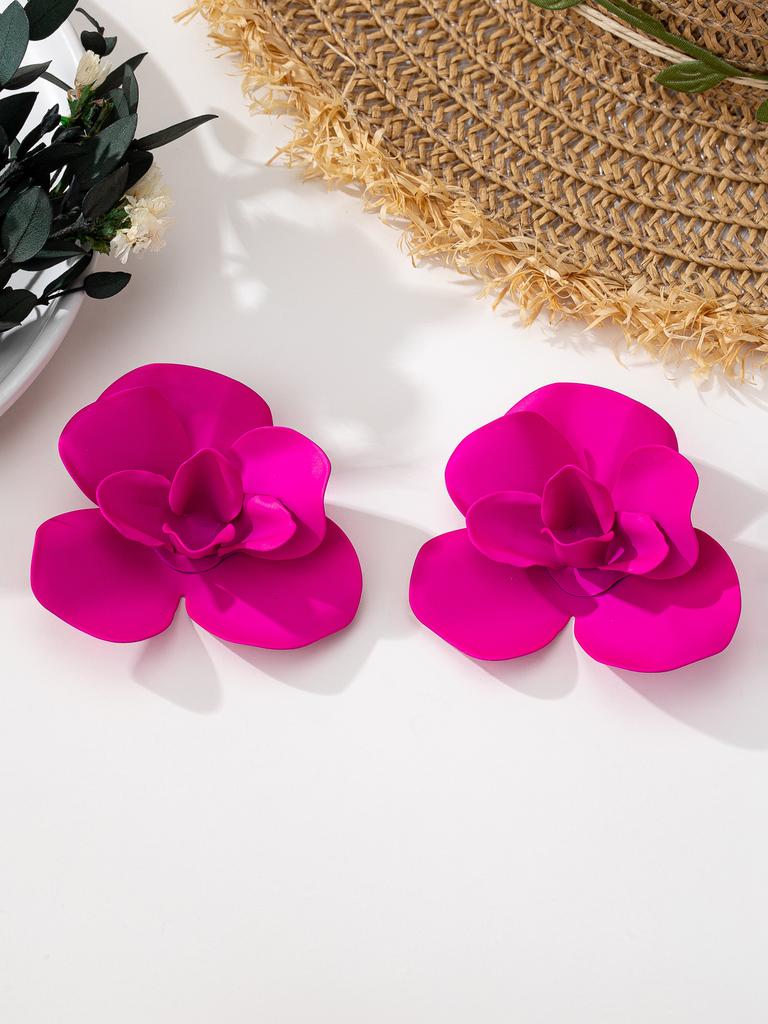 Europäische und amerikanische elegante Mode Blumenmuster Damen leichter Luxus Temperament High-End Blumennägel Ohrschmuck