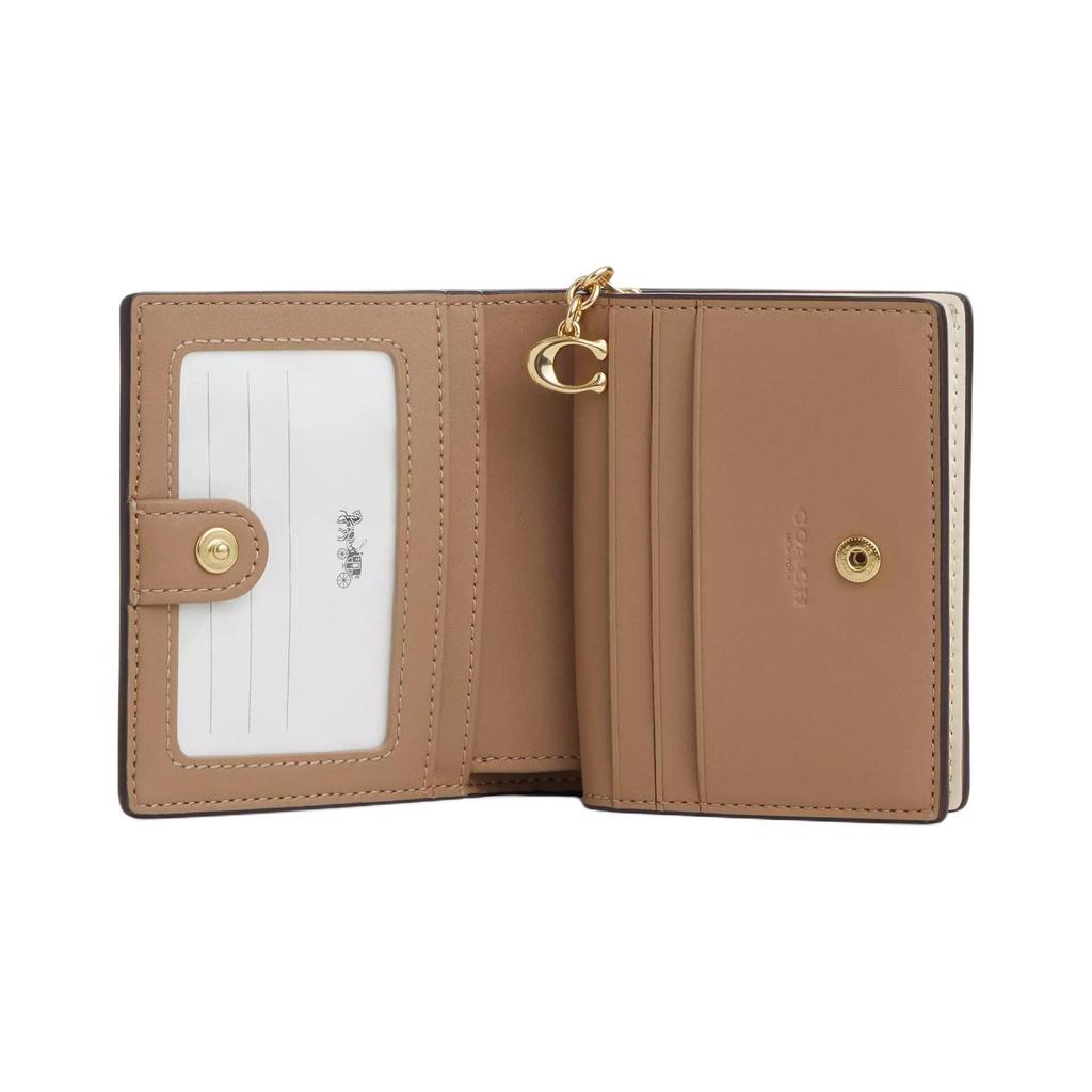 Coach Snap Wallet 10 Heart Print Button Closure Signature Coated Canvas And Smooth Leather Wallet Women wallet CQ145-IMOTV
