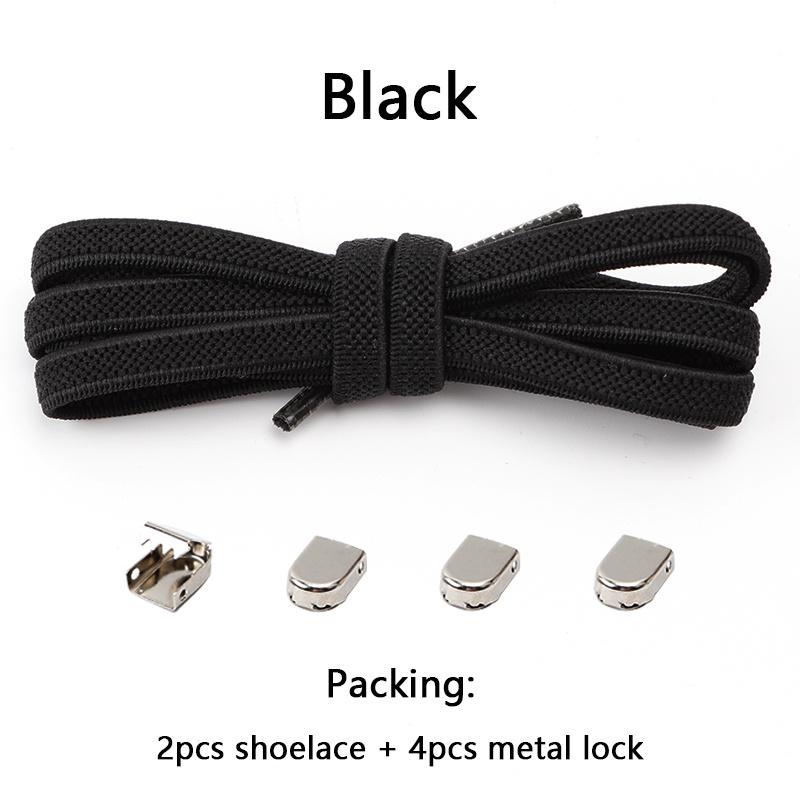 

No Tie Elastic Shoelaces, Polyester Spandex Stretch Flat Laces withMetalTips, Adjustable for Sneakers, Hands Free Quick Fit Gift