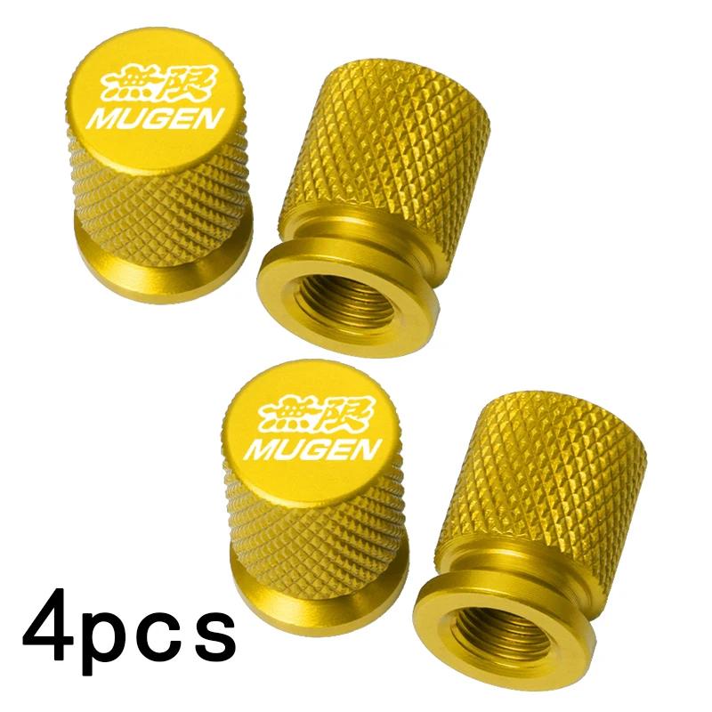 AAAKY1 4pcs Car Wheel Tire Valve Caps Tyre Stem Covers Airdust Waterproof For Honda Mugen Power Civic Type R Accord CRV Hrv Accessories