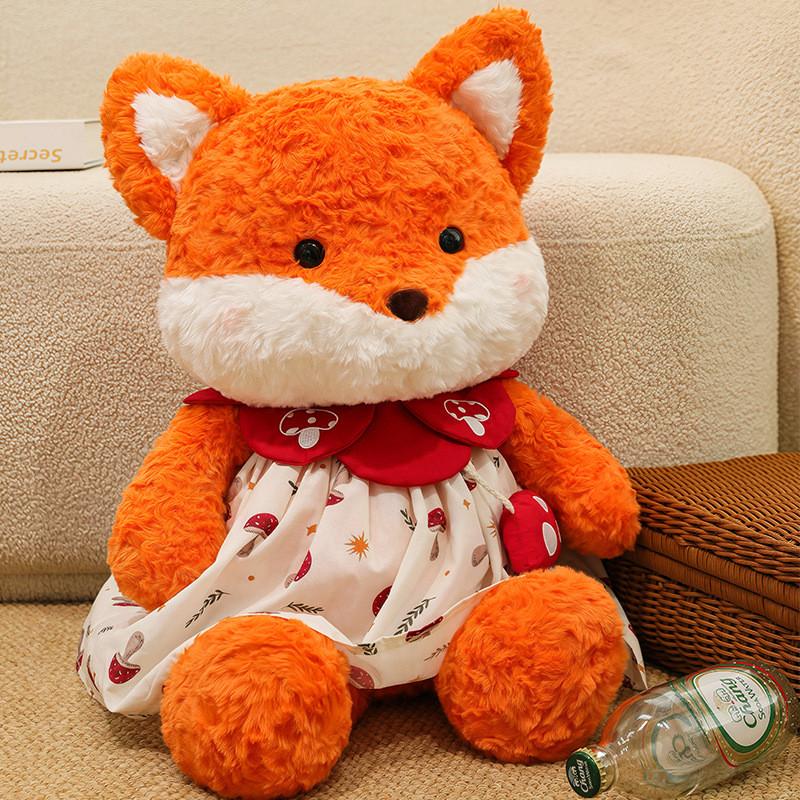 Mushroom Fox Stuffed Animal With Plush Filling For Baby Bedroom Decor