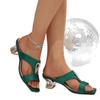 High-heeled Sandals Women's Summer New Large-size Thick-heeled Square-head One-character Cool Slippers