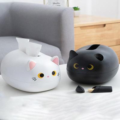 קופסת רקמות לחתול Kawaii תיבת אחסון מפיות סלון נייר מטבח מיכל נייר טואלט שולחני מחזיק נייר טואלט עבור מעונות אמבטיה