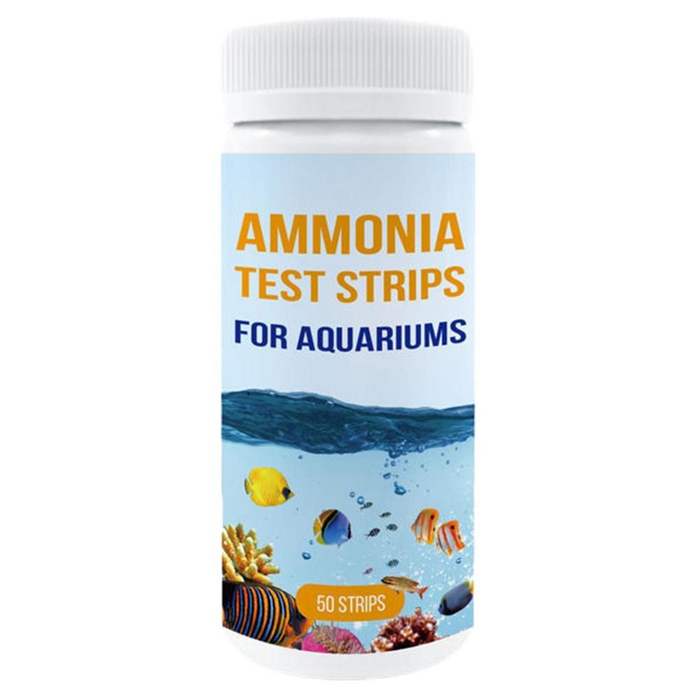 Тест-полоски на аммиак 50 шт. Тестирование воды Аквариумные тест-полоски Тест воды Безопасный тестер аммиака для пресноводных/морских аквариумов
