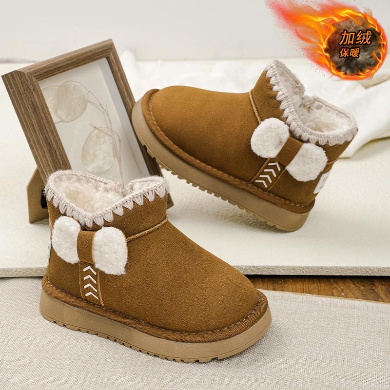 Children's snow boots new winter girls snow cotton baby shoes winter shoes piled thickened cotton shoes northeast