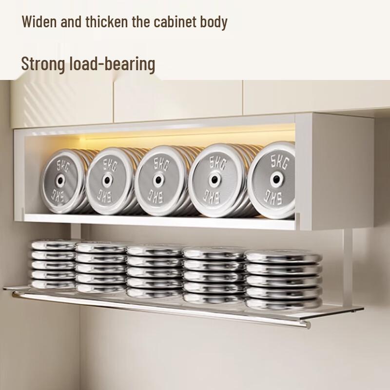 Modern Kitchen Under-Cabinet Storage Rack with Light