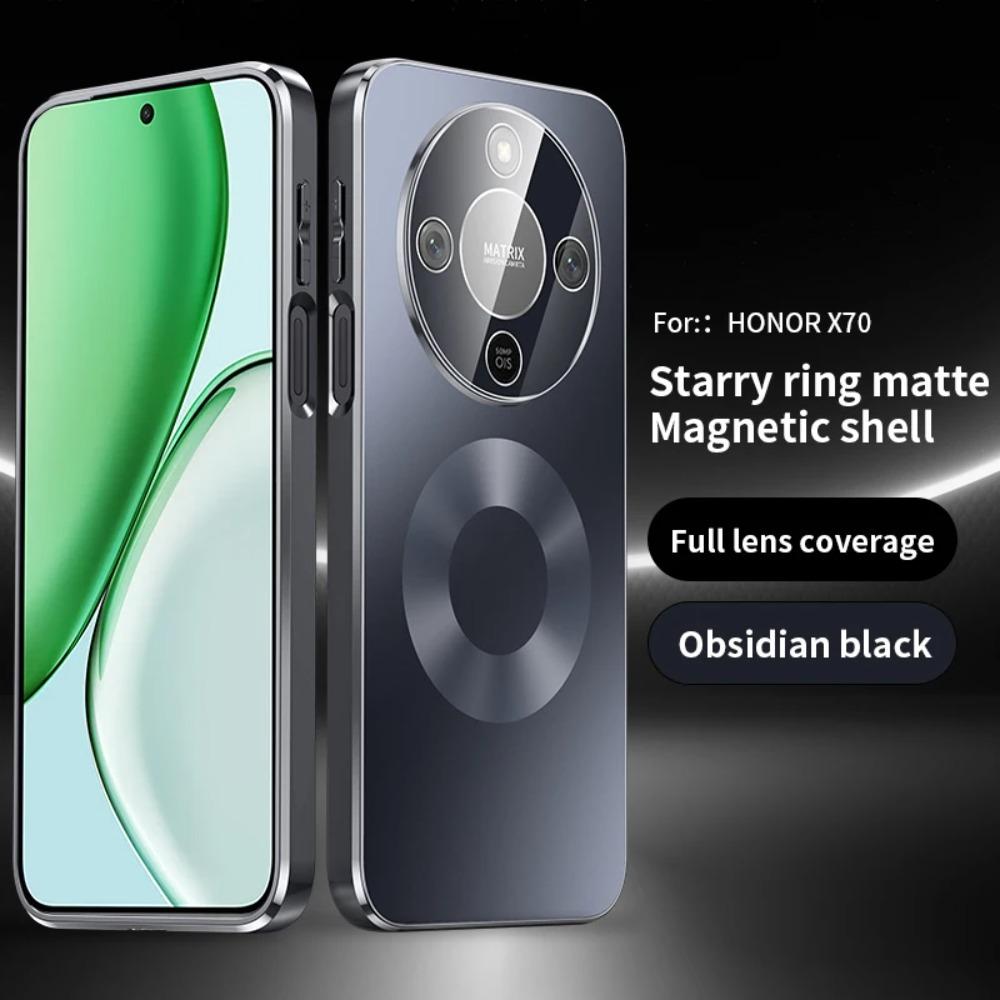 

Premium For Magsafe Phone Case For Honor Magic8 Lite X70 X9D Matte Wireless Charging Full Camera Lens Protective Anti-drop Cover HONOR X9D чорний