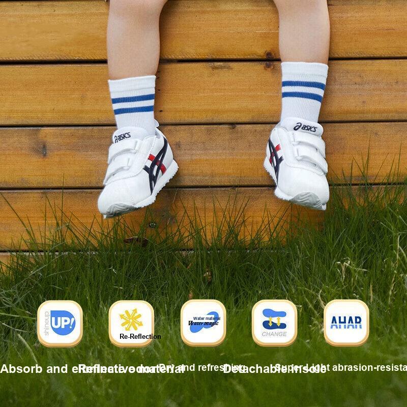 Asics Cotla Shock Absorbing Durable Low Top Kids Casual Shoes Kids Casual Shoes White Blue 1144A262-101