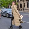 Jachetă lungă căptușită peste genunchi, haină căptușită îngroșată, din bumbac subțire, la modă pentru femei