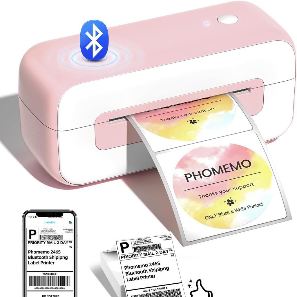 Phomemo Bluetooth termisk skrivare: Fraktsedlar, Beställningar, Streckkoder, Bläckfri