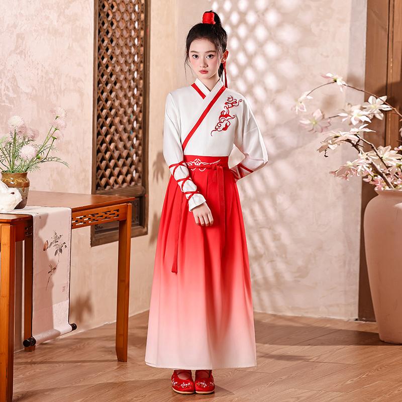 Dance Wear Cosplay Costumes Kung Fu Party Children's Clothing Ethnic Style Vintage Kids Clothes Girls Dress Boy Hanfu Stage