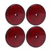 4Pcs Safety Reflectors Red Round 72mm Dia with Screw for Mailboxes Driveway Tunnels Post Cars Trailer Red