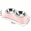 Durable Pet Stainless Steel Double Bowl Rust Resistant Cat Dog Food Water Dish for Small Medium Pets Home Use