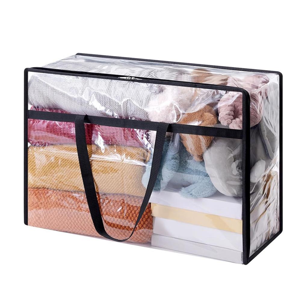 Clear Storage Bag for Clothes PVC Blanket Storage Bag Closet   with   and Handle for Moving Home