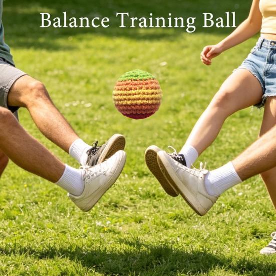 Hand Knitted Colorful Juggling Balls Set Soft Cotton Filled Footbag for Kids Adults Crochet Stress Relief Toy for Outdoor Play