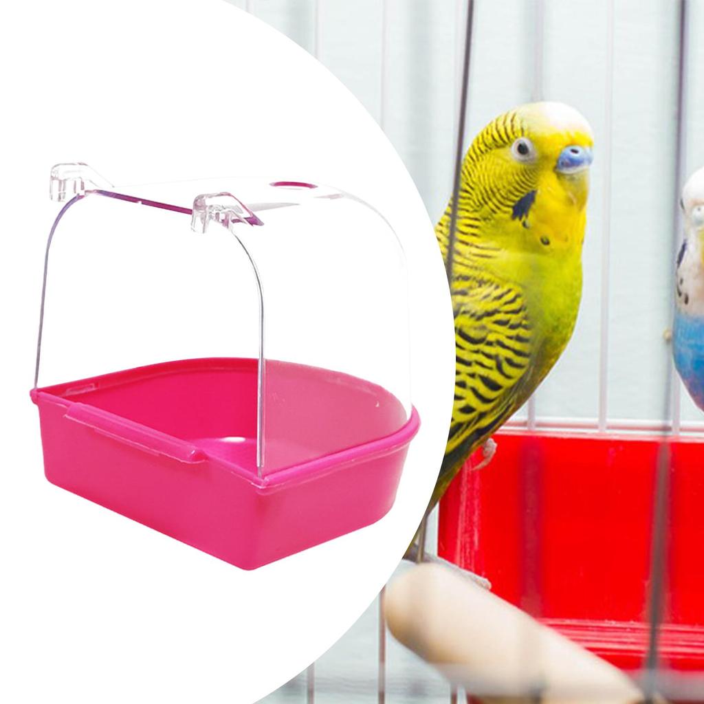 Bird Bath Box Bird Bathtub Birds Parrot Bath House Hanging Bath Tub for Lovebirds Budgie Budgerigar Water Bowl Cockatiel
