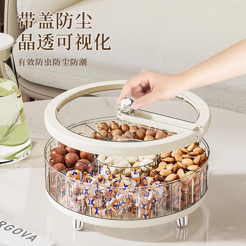 Fruit Plate High-End Sense, Light Luxury Style, Living Room, Tea Table, Snacks, Candy Box, Plastic With Lid, Tall Fruit Dried Fruit Plate For Home Use