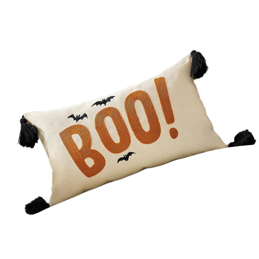 Halloween Pumpkin Embroidered Throw Pillow Cover For Sofa Living Room Outdoor Garden Decor Polyester Cushion Case