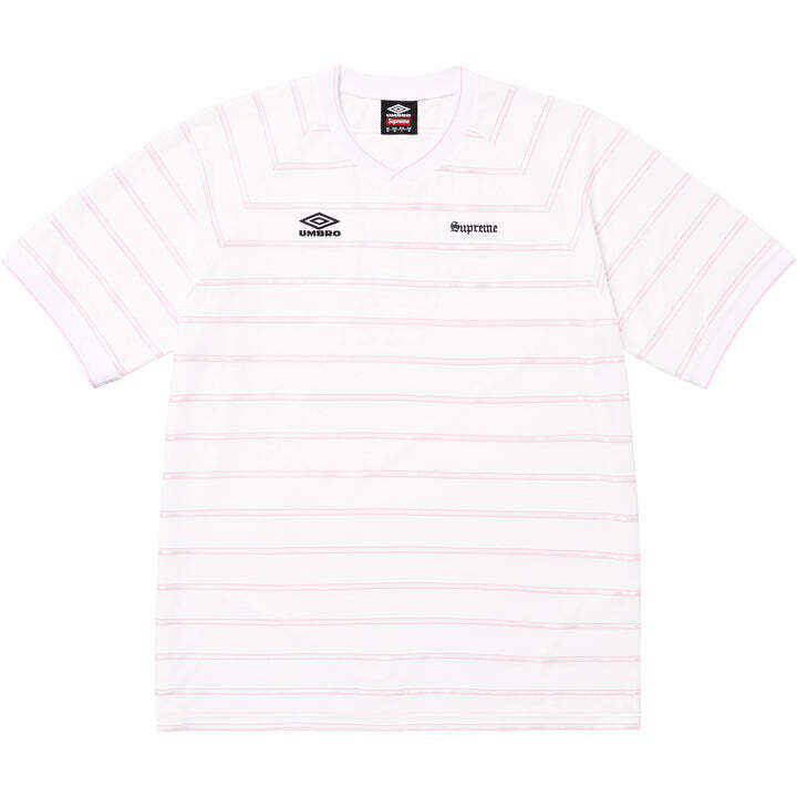 Белая футбольная футболка Supreme Umbro со полосами XL