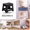 RegiProb Simple Mini Step Stool, Foldable, Compact, 22.5cm Tall, Black