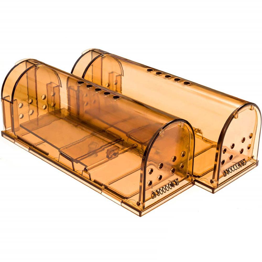 Smart Self-locking Mousetrap Safe Firm Transparent Household Mouse Catcher Control Cage Reusable Mice Rodent Catcher Rat Traps
