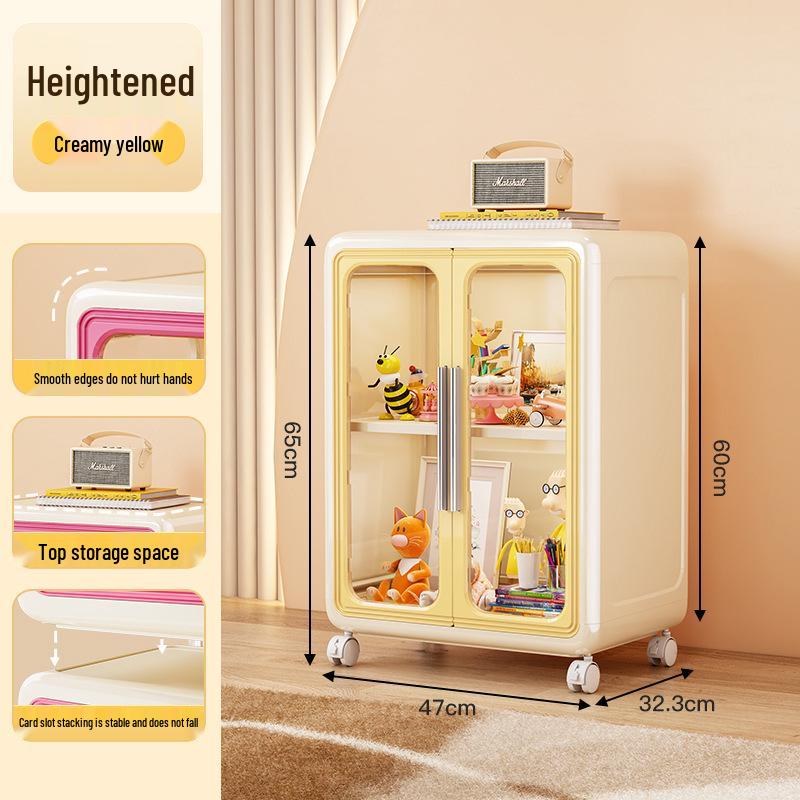 Movable Storage Cabinet for Living Room & Bedroom - Accommodates Toys, Snacks, Clothes