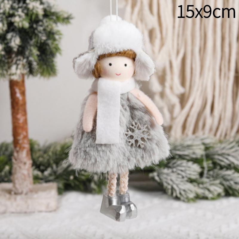 2025 Christmas Angel Dolls Plush Girl Christmas Tree Decorations for Home Navidad Ornaments Xmas Pandent New Year Gifts for Kids