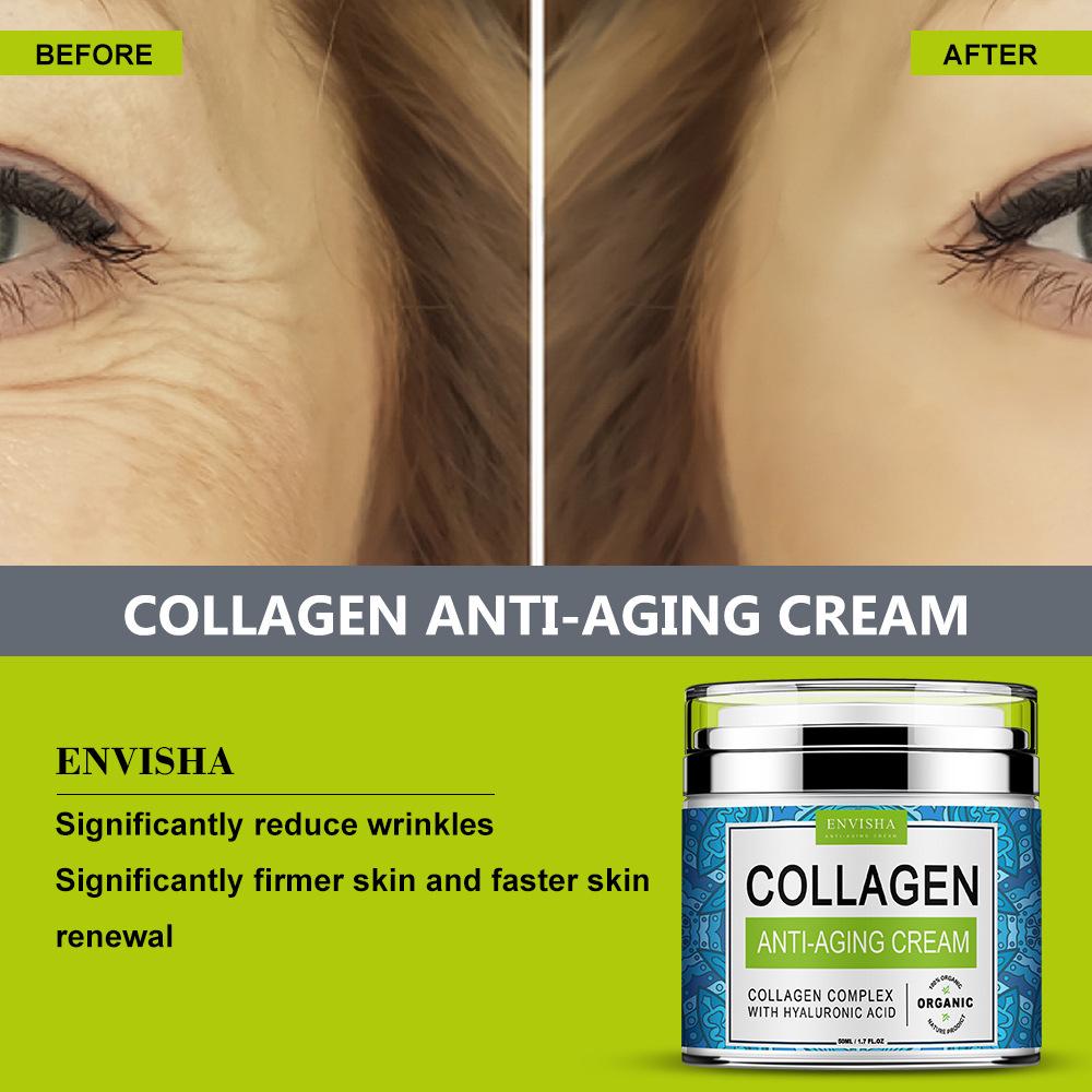 ENVISHA Collagen Cream: Moisturizes & Reduces Fine Lines | All-English Packaging