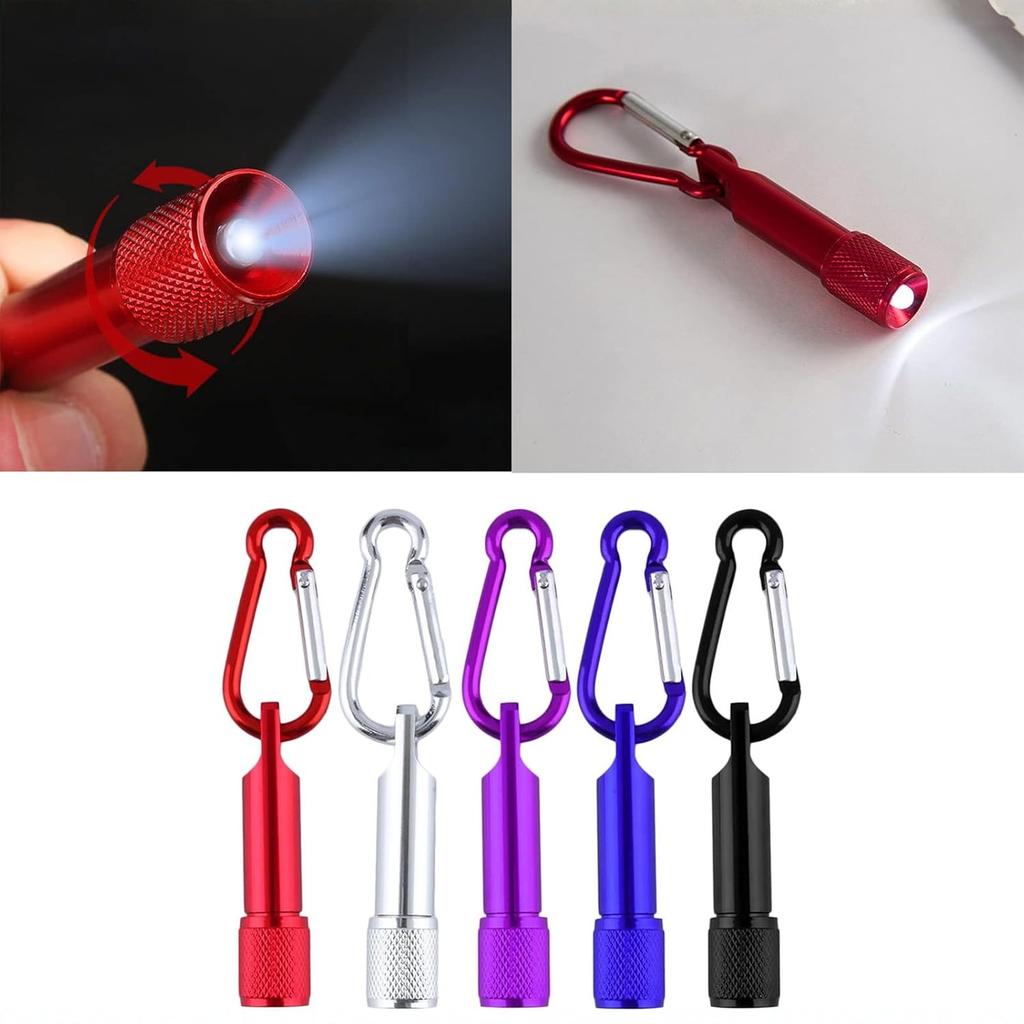 LED Flashlight with Carabiner Keychain Flashlight Portable LED Flashlight for Camping Cycling Backpacking