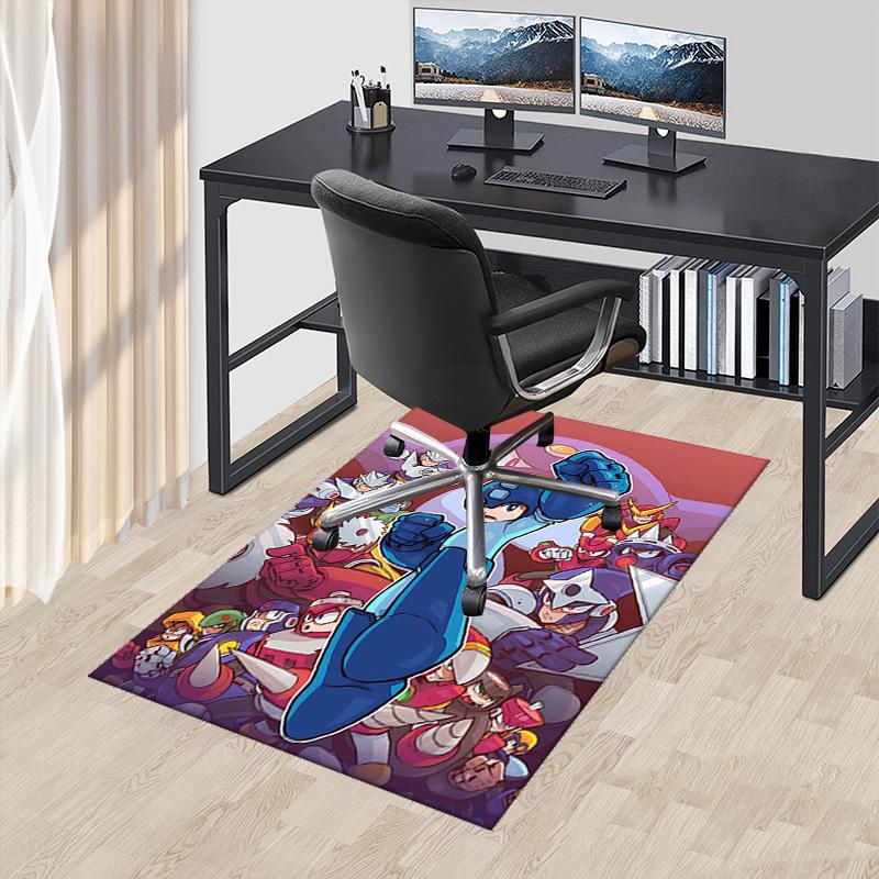 

1pc Mega Man Anime Cartoon Design Office Chair Mat Non-Slip Carpet for Home Decor, Living Room, Bedroom, Game Room - Perfect Gift for Fans.Y077 60cm by 90cm